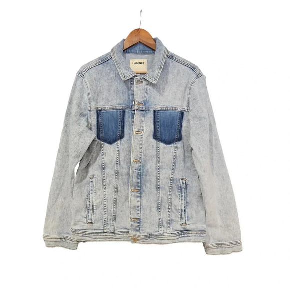 L'AGENCE Karina Jean Jacket Classic Sky Size L - Picture 6 of 10